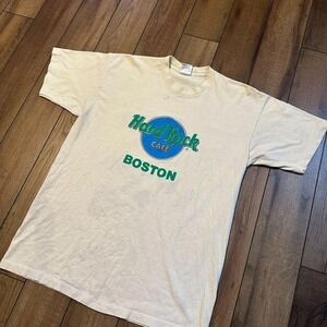 Vintage Hard Rock‎ Cafe Boston Single stitch white tee size XL made in USA